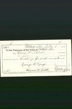 Wakefield, Massachusetts Payment Voucher - George W Tibbetts