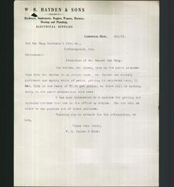 Letterhead - W.B. Hayden & Sons
