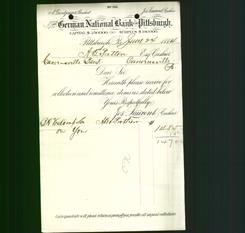Bank Letterhead - German National Bank of Pittsburgh