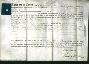 Deed by Married Women - Sophia Bagg-Original Ancestry
