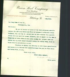 Letterhead - Union Steel Company