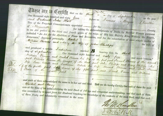 Deed by Married Women - Rachael Thomas and Mary Philips