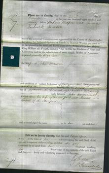 Deed by Married Women - Eliza Ann Warrener-Original Ancestry