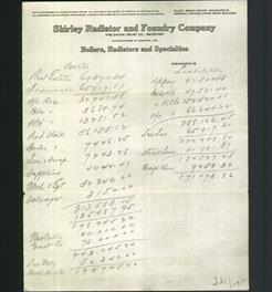 Letterhead - Shirley Radiator and Foundry Company