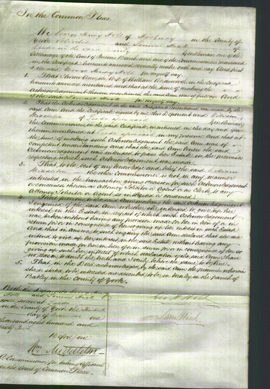 Court of Common Pleas - Ann Wordsworth