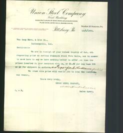 Letterhead - Union Steel Company