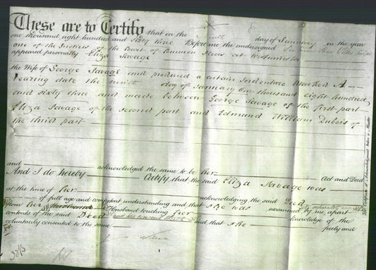 Deed by Married Women - Eliza Savage