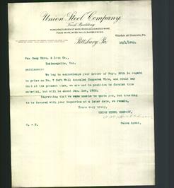 Letterhead - Union Steel Company