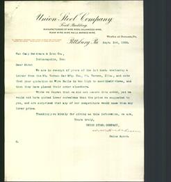 Letterhead - Union Steel Company