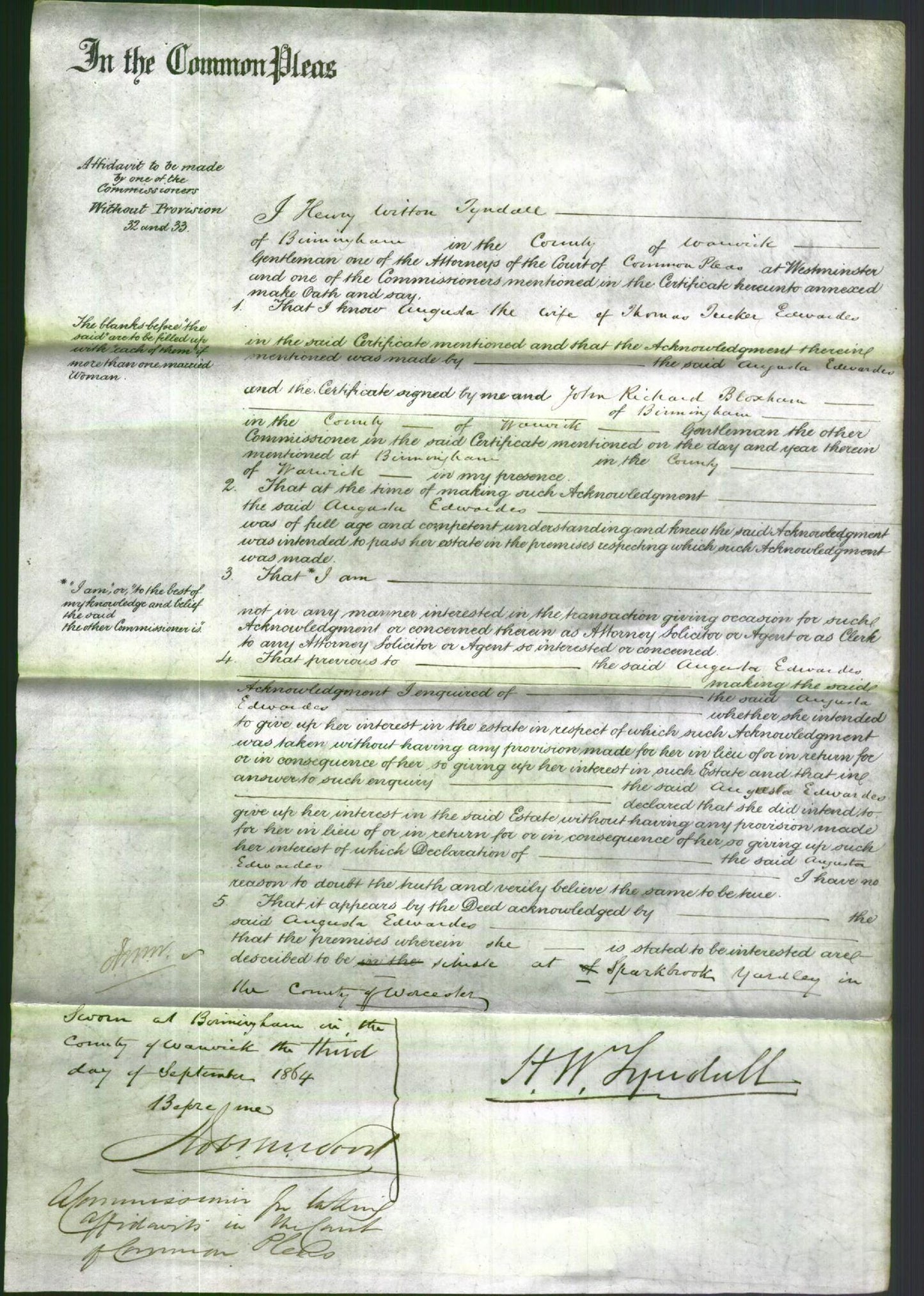 Court of Common Pleas - Augusta Edwards