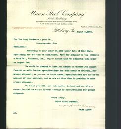 Letterhead - Union Steel Company