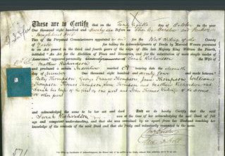 Deed by Married Women - Sarah Richardson-Original Ancestry