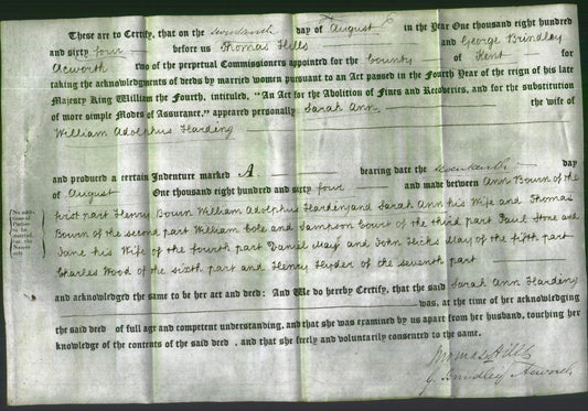 Deed by Married Women - Sarah Ann Harding