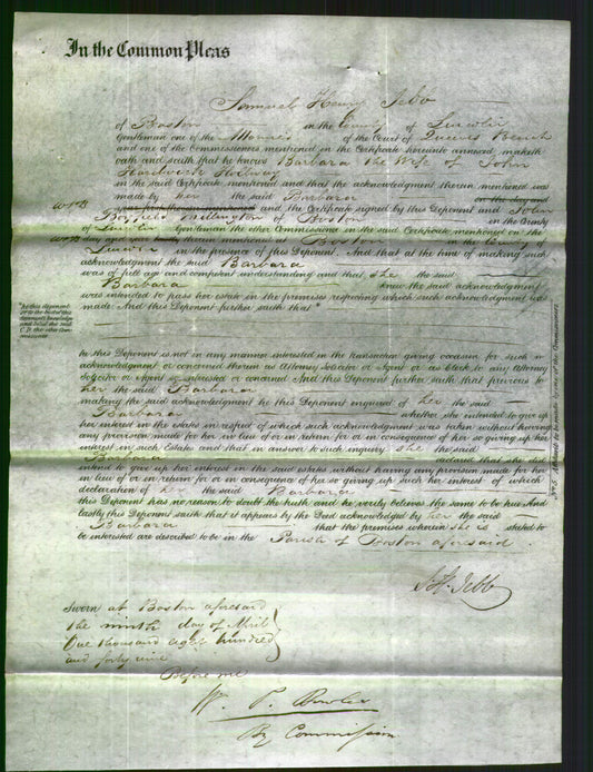 Court of Common Pleas - Barbara Hollway-Original Ancestry