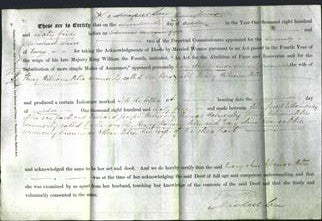 Deed by Married Women - Mary Ann Eleanor Petrie-Original Ancestry