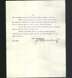 Letter - Signed J.A. Quinsenberry