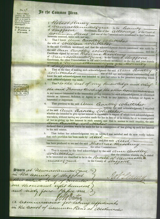 Court of Common Pleas - Ann Eardley Whittaker