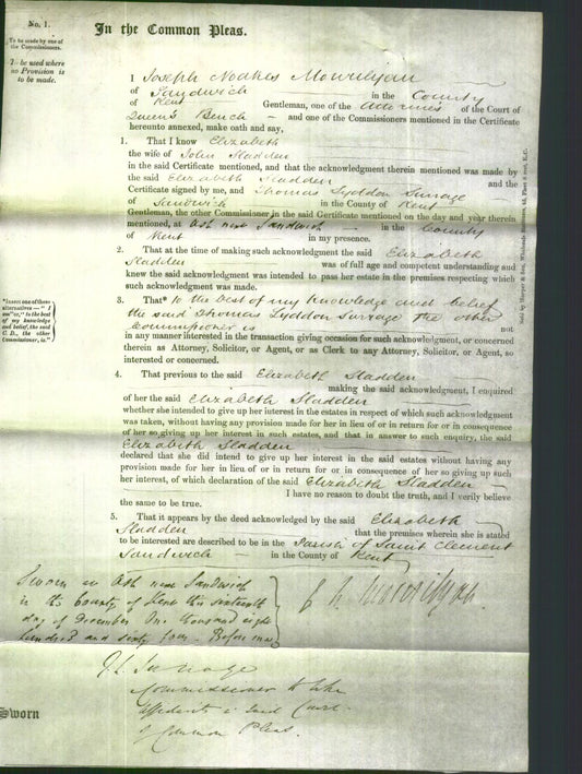 Court of Common Pleas - Elizabeth Sladden