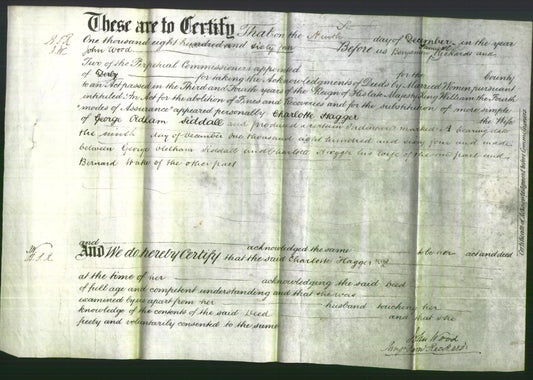 Deed by Married Women - Charlotte Hagger Siddall