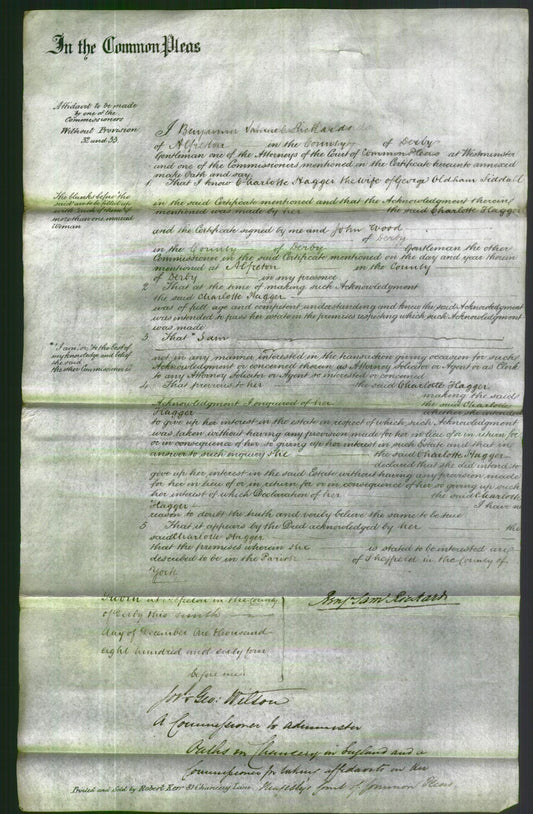 Court of Common Pleas - Charlotte Hagger Siddall