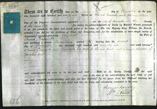 Deed by Married Women - Elizabeth Dancocks-Original Ancestry