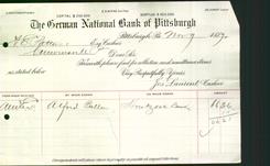Bank Letterhead - German National Bank of Pittsburgh