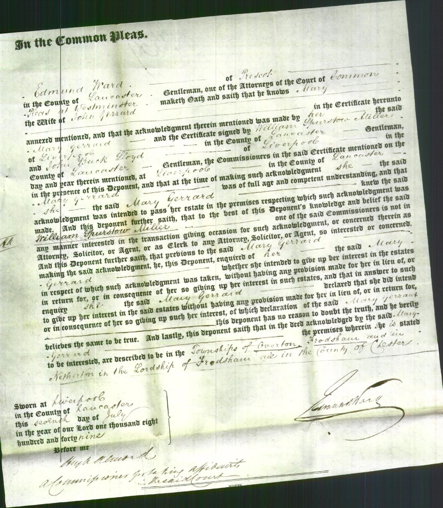 Court of Common Pleas - Mary Gerrard