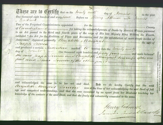 Deed by Married Women - Elizabeth Margaret Simon