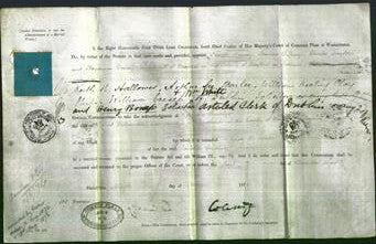 Appointment of Special Commisioners - Joseph Harvey, Thomas O'Leary, Charles Taylor, Benjamin Vichary Junior, Keith H. Hallowes, Arthur Lee Barlee, William Keating Clay, Philip William Creagh, William White, Henry Bonat-Original Ancestry