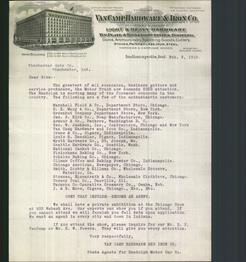 Letterhead - Van Camp Hardware & Iron Co.