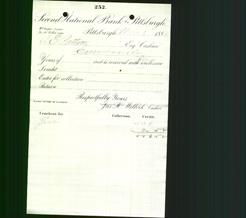 Bank Letterhead - Second National Bank of Pittsburgh