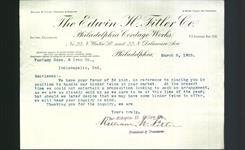 Letterhead - The Edwin H. Fitler Co.