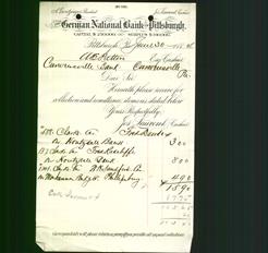 Bank Letterhead - German National Bank of Pittsburgh