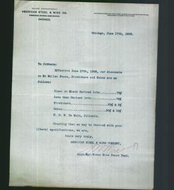 Letterhead - American Steel & Wire Co.