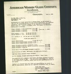 Letterhead - American Window Glass Company