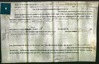 Deed by Married Women - Caroline Hume-Original Ancestry