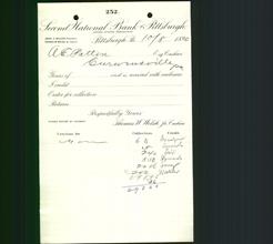 Bank Letterhead - Second National Bank of Pittsburgh