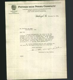 Letterhead - Pittsburgh Steel Company