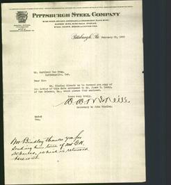 Letterhead - Pittsburgh Steel Company