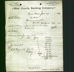 Bank Letterhead - Blair County Banking Company