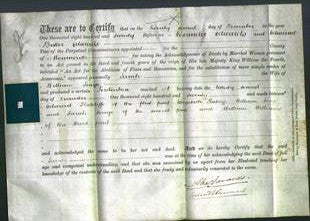 Deed by Married Women - Sarah Seage-Original Ancestry