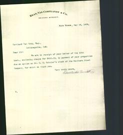 Letterhead - Kean, Van Cortlandt & Co.