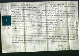 Deed by Married Women - Miriam Row Howard Parsons-Original Ancestry