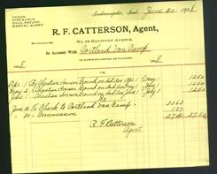 Letterhead - R.F. Catterson, Agent.