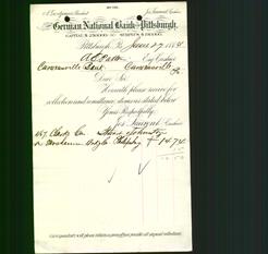 Bank Letterhead - German National Bank of Pittsburgh