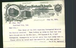 Letterhead - Van Camp Hardware & Iron Co.
