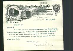 Letterhead - Van Camp Hardware & Iron Co.