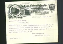 Letterhead - Van Camp Hardware & Iron Co.