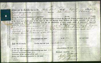 Deed by Married Women - Elizabeth Nevil-Original Ancestry