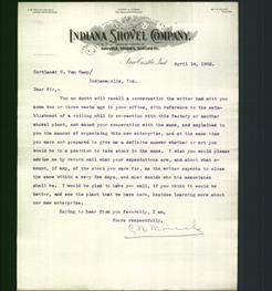 Letterhead - Indiana Shovel Company